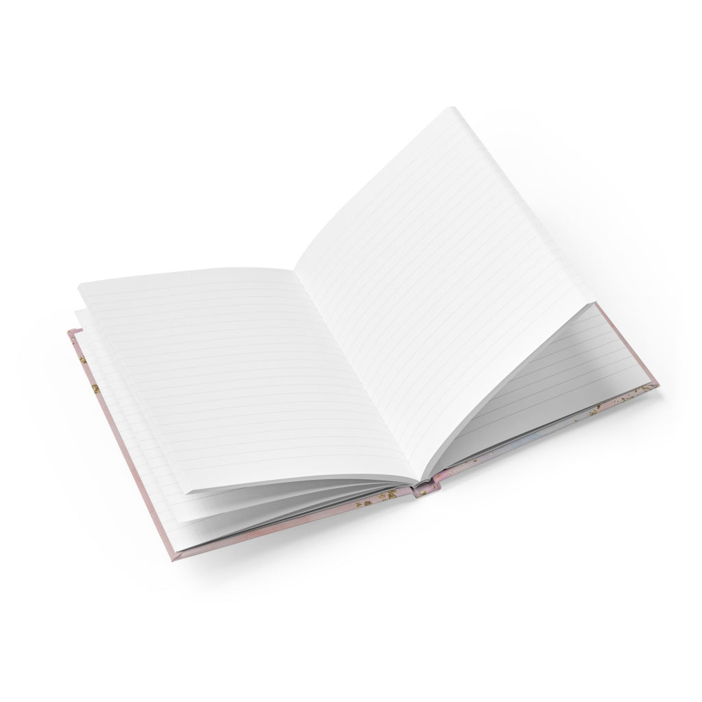 GLITTER WAVE CRYSTAL/PINK PEARLIZED LOOK JOURNAL - Ruled Line