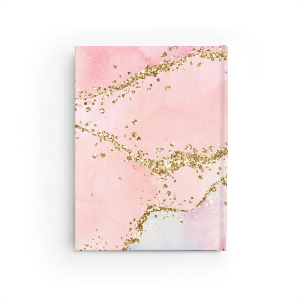 GLITTER WAVE CRYSTAL/PINK PEARLIZED LOOK JOURNAL - Ruled Line