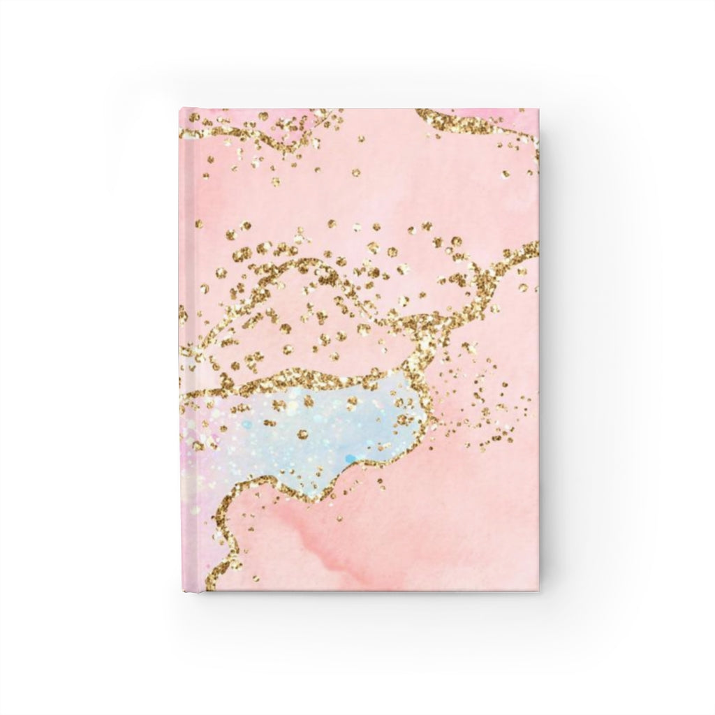 GLITTER WAVE CRYSTAL/PINK PEARLIZED LOOK JOURNAL - Ruled Line