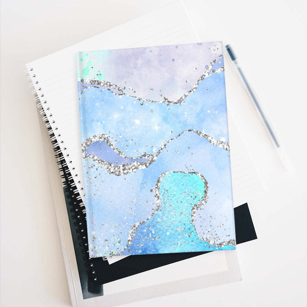 GLITTER WAVE CRYSTAL/OPAL PEARLIZED LOOK JOURNAL - Blank Unlined Pages